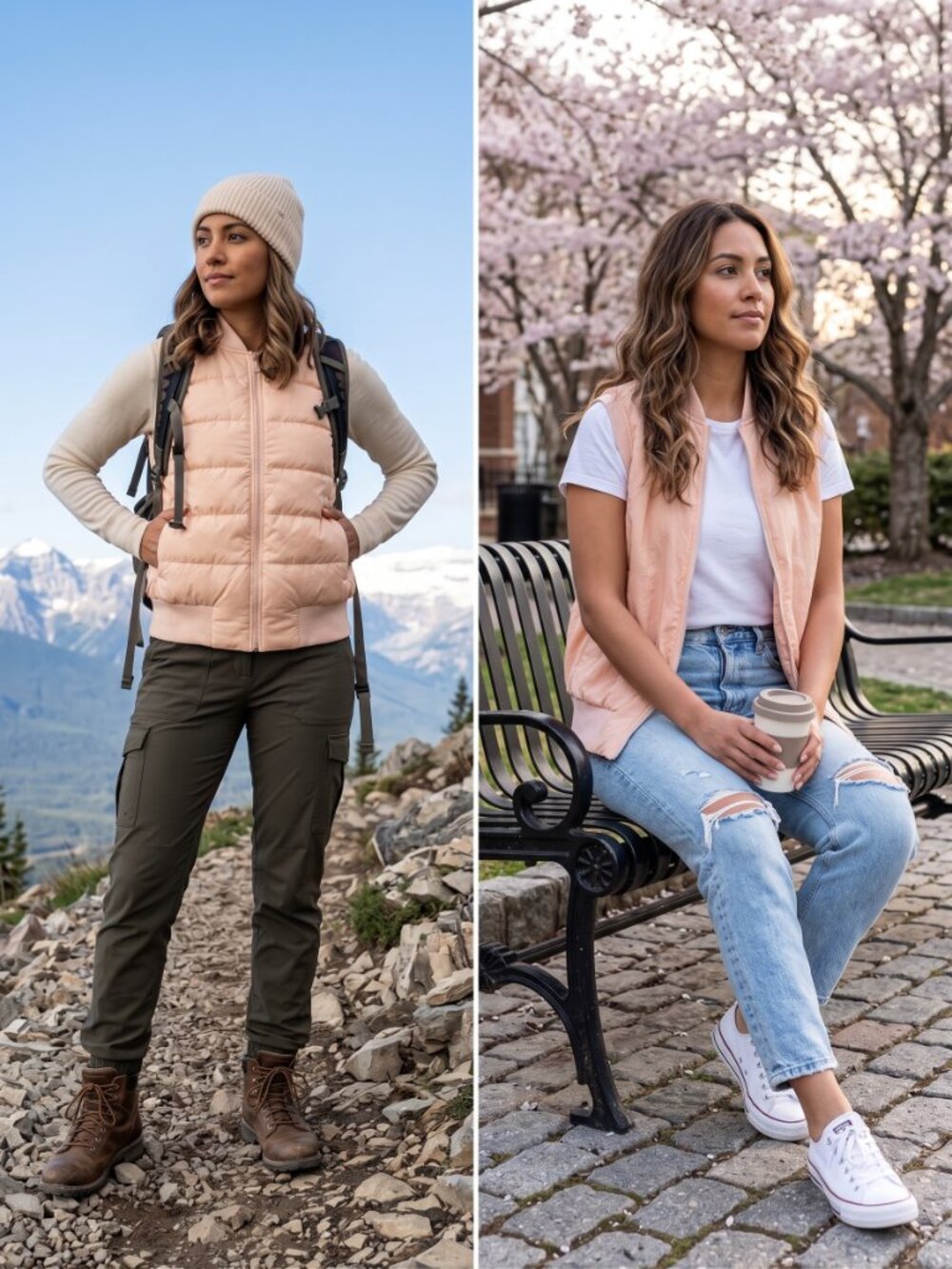 Lululemon Non-Stop Bomber Vest reversible outerwear | Bleached Apricot.| Size 10